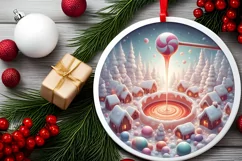 Digital Painting Christmas Candy Scene PNG Product Image 2