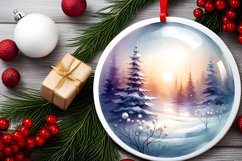 Winter Scene with Spain Round Ornament Sublimation PNG Product Image 2