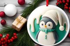 Round Christmass Ornament Sublimation|Clipart Product Image 2