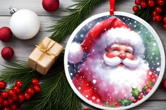 Christmas Santa Round Ornament PNG Product Image 2