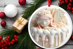 3D Marzipan Christmas Fairy Sublimation Clipart PNG Product Image 1