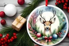 Watercolor Christmas Reindeer Image PNG Product Image 2