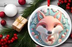 3D Martzipan Polar Bear Round Ornament Sublimation PNG Product Image 2