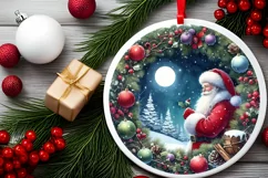 Watercolor Christmas Santa Image PNG Product Image 2