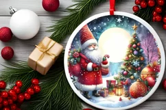 Watercolor Christmas Santa Image PNG Product Image 1