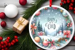 Round Christmass Ornament Sublimation|Clipart Product Image 2