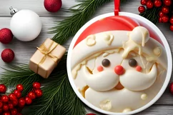 Santa Round Ornament Sublimation PNG Product Image 2