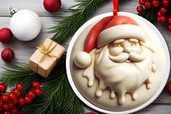 Santa Round Ornament Sublimation PNG Product Image 2