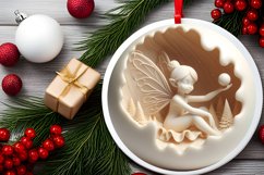 3d Depth Fairy Round Ornament Christmas PNG Product Image 2
