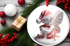 Melting Winter Fairy Round Ornament Sublimation PNG Product Image 2