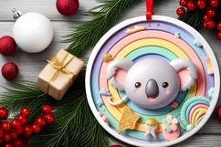 Round Christmas Ornament Sublimation|Clipart Product Image 2