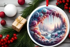Pastel Christmas Candy Scene Sublimation PNG Product Image 2