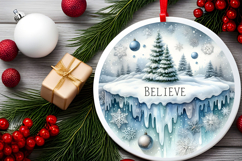 Round Christmass Ornament Sublimation|Clipart Product Image 2