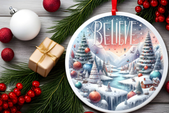 Round Christmass Ornament Sublimation|Clipart Product Image 2