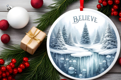 Round Christmass Ornament Sublimation|Clipart Product Image 2