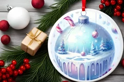 Pastel Watercolor Winter Scene Candies PNG Product Image 1