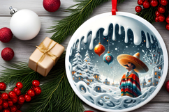 Round Christmass Ornament Sublimation|Clipart Product Image 2