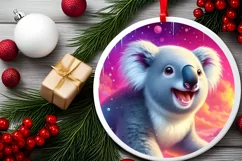 Digital Painting Snow Made Wall Koala Round Ornament Product Image 2