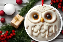 Christmas Owl Ornament Sublimation PNG Product Image 1