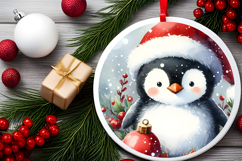 Round Christmass Ornament Sublimation|Clipart Product Image 2