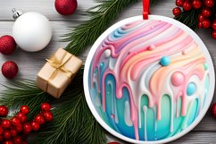 Pastell 3d Round Ornament Christmas PNG Product Image 2