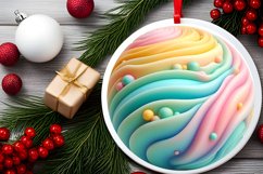 Pastell 3d Round Ornament Christmas PNG Product Image 1