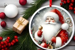 Santa Christmas Round Ornament PNG Product Image 2