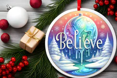 Round Christmass Ornament Sublimation|Clipart Product Image 2
