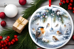 Round Christmass Ornament Sublimation|Clipart Product Image 2