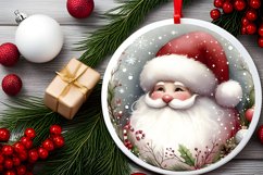 Santa Round Ornament Sublimation PNG Product Image 2