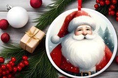 Watercolor Christmas Santa Ornament Sublimation PNG Product Image 2