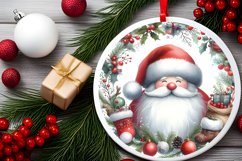 Watercolor Christmas Santa Ornament Sublimation PNG Product Image 2