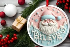 a pastel round 3d martzipan santa believe with melting edges Product Image 2
