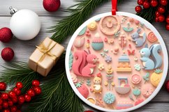 Round Christmas Ornament Sublimation|Clipart Product Image 2