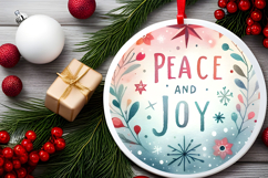 Round Christmass Ornament Sublimation|Clipart Product Image 2