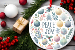 Round Christmass Ornament Sublimation|Clipart Product Image 2