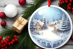 Watercolor Image Scene Town Sublimation PNG Product Image 1