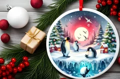 Penguins Melting Snow Scene Sublimation Clipart PNG Product Image 2