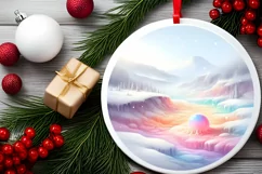 Christmas Candy Scene Round Ornament PNG Product Image 2