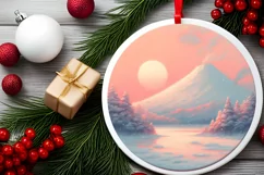 Christmas Candy Scene Round Ornament PNG Product Image 2