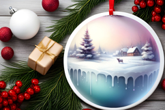 Round Christmass Ornament Sublimation|Clipart Product Image 2