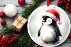 Christmas Penguin Ornament PNG Product Image 2