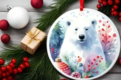 Polar Bear Christmas Ornament PNG Product Image 1
