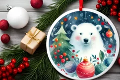 Polar Bear Christmas Ornament PNG Product Image 1