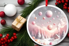 Christmas Candy Scene Round Ornament PNG Product Image 2