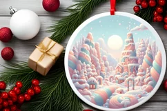 Digital Painting Christmas Scene Ornament Sublimation PNG Product Image 1