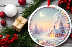 Digital Painting Christmas Scene Ornament Sublimation PNG Product Image 1