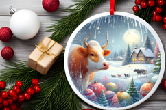 Round Christmass Ornament Sublimation|Clipart Product Image 2