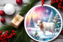 Round Christmass Ornament Sublimation|Clipart Product Image 2