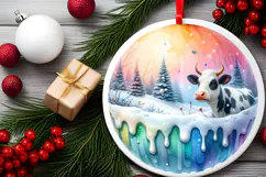 Round Christmass Ornament Sublimation|Clipart Product Image 2